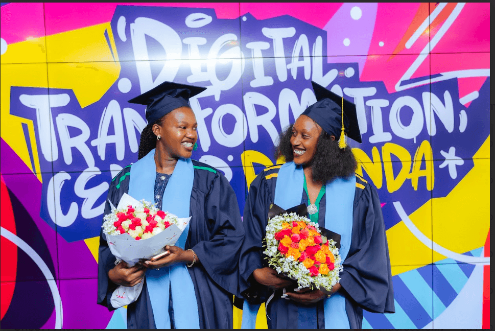 SheCanCODE graduates celebrating at the Digital Transformation Centre Rwanda